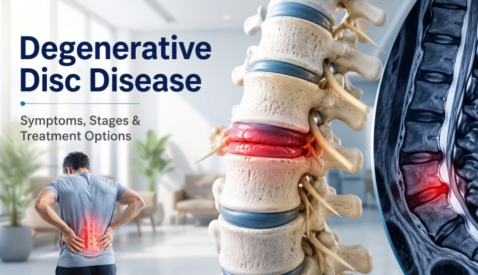Degenerative Disc Disease symptoms stages and non-surgical treatment options with spine MRI and lumbar disc degeneration