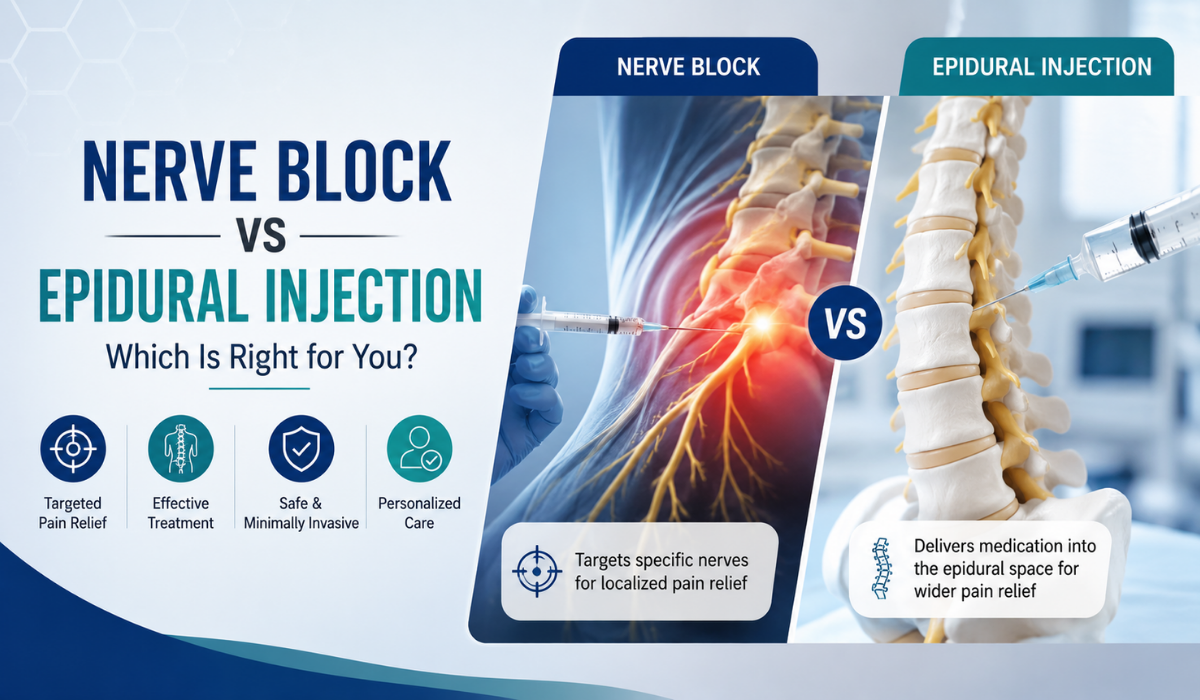 Comparison of nerve block and epidural injection procedures for pain management