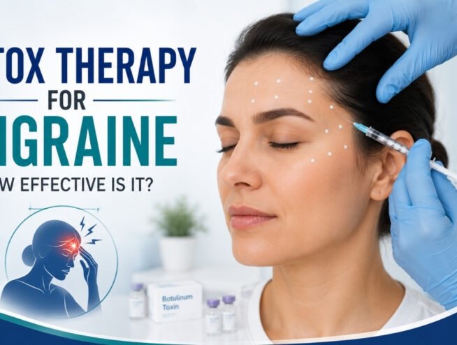 Botox therapy for migraine showing a patient receiving Botox injections for migraine relief