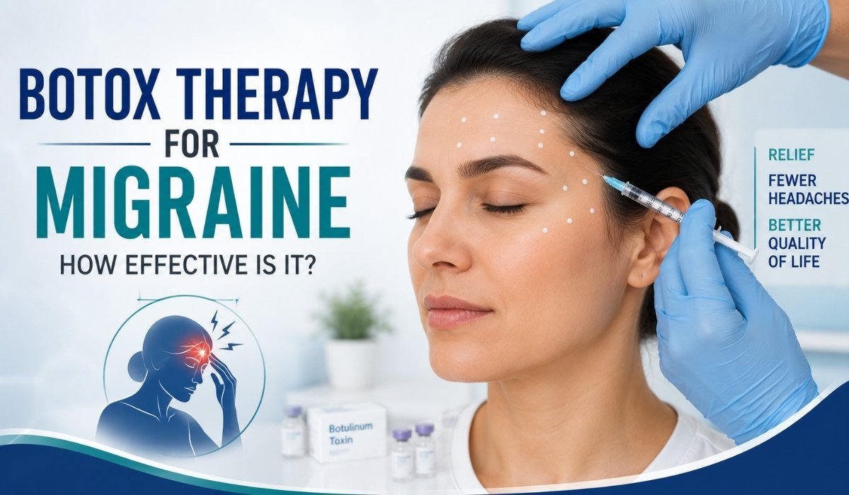 Botox therapy for migraine showing a patient receiving Botox injections for migraine relief