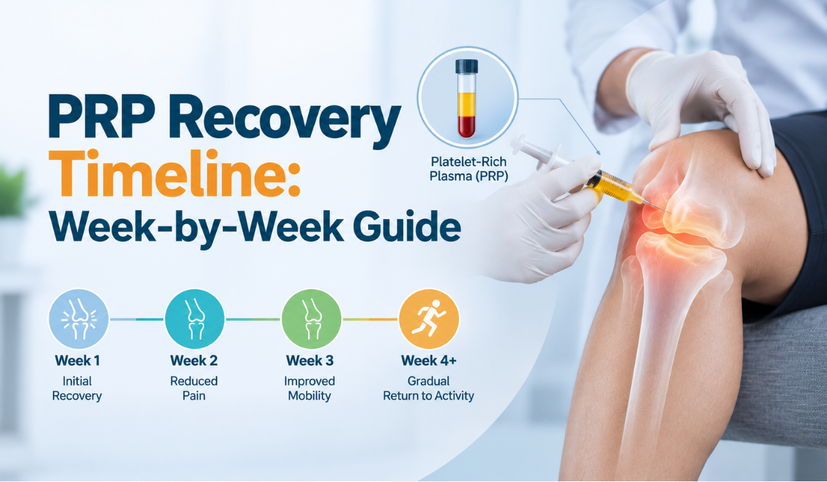 PRP recovery timeline showing the expected stages of recovery after platelet-rich plasma injection