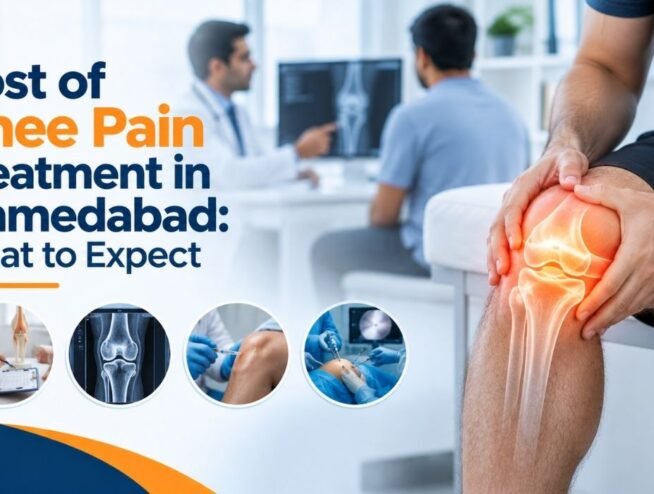 Knee pain treatment in Ahmedabad showing consultation, diagnostic imaging, injections, and treatment options- Nexus Advanced Pain Management In ahmedabad